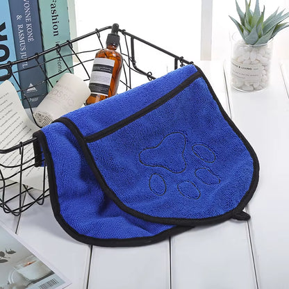 Quick-Dry Pet Bath Towel with Hand Pockets