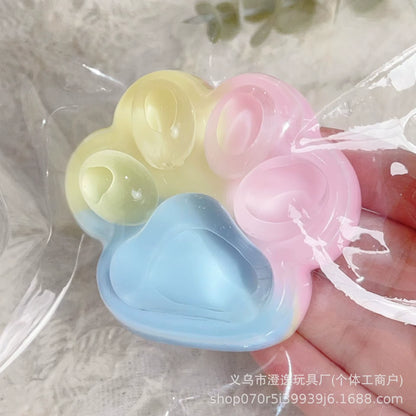 1Pc Cute Cat Paw Squeeze Toy Soft Sticky Decompressing Stress Relief Slow Rebound Jelly Pinch Toy for Kids Adults Squishy Toy