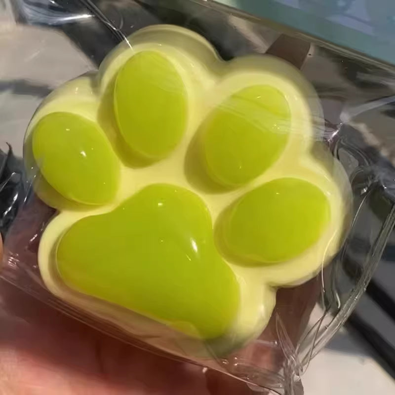 1Pc Cute Cat Paw Squeeze Toy Soft Sticky Decompressing Stress Relief Slow Rebound Jelly Pinch Toy for Kids Adults Squishy Toy