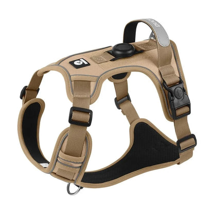 Dog Harness with Airtag Holder and Leash Set-Premium Oxford Breathable Material Durable Reflective Dog Harness and Leash Set (M)