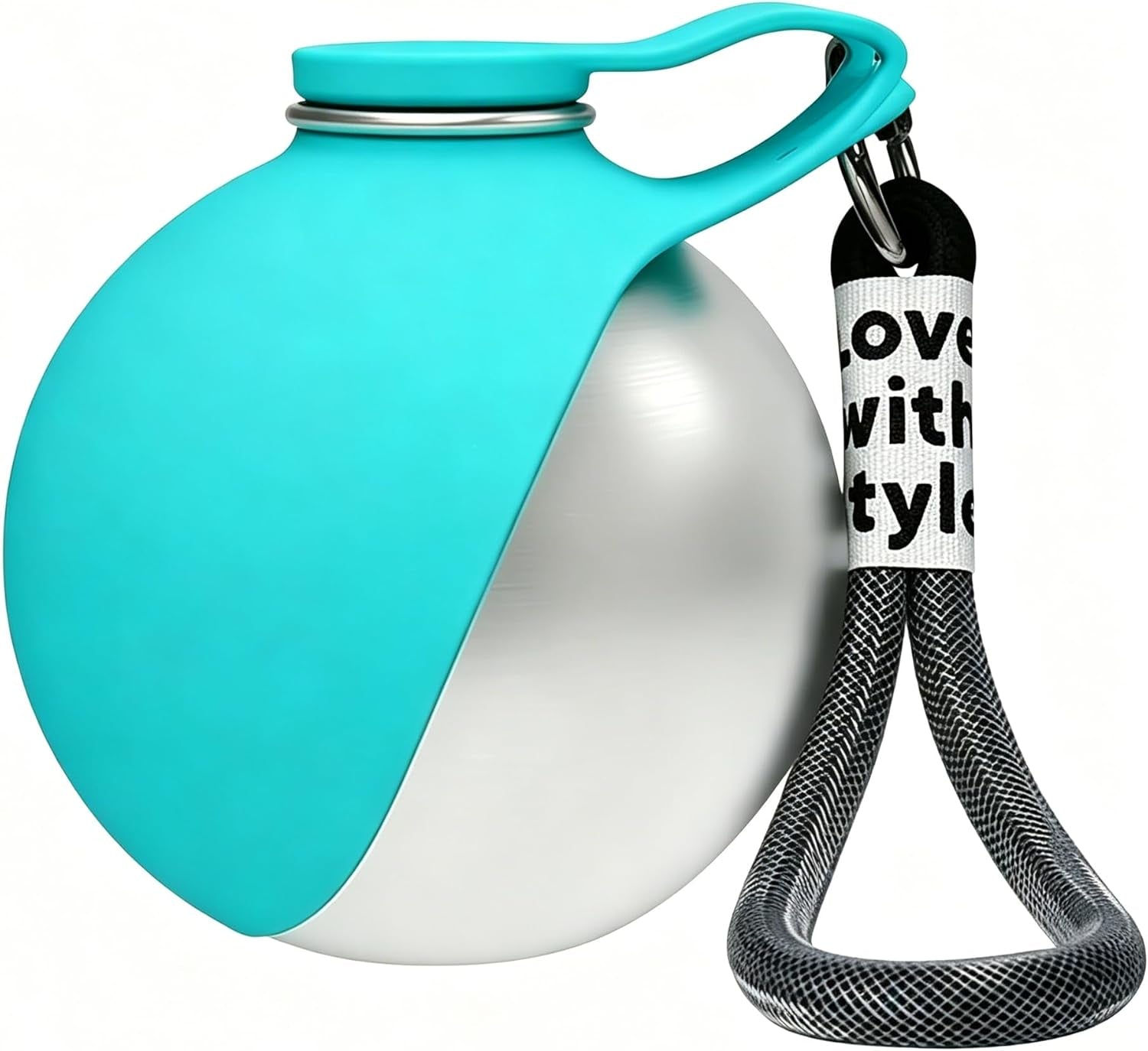 Stay Hydrated On-the-Go: 2-in-1 Portable Dog Water Bottle & Bowl - 10oz Stainless Steel Dispenser with No-Spill Design for Small to Medium Dogs (Blue A)