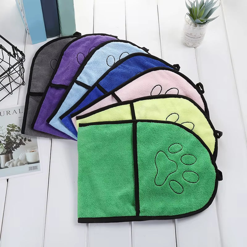 Quick-Dry Pet Bath Towel with Hand Pockets
