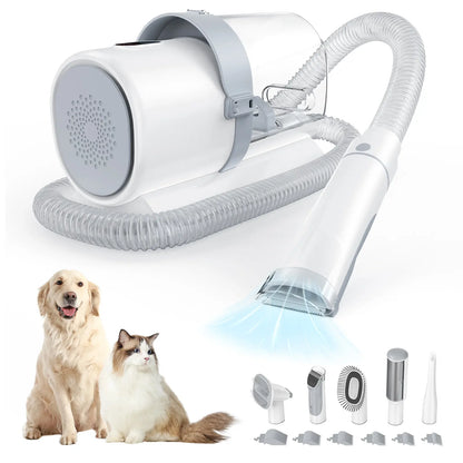 Professional Dog Grooming Clippers Kit with 2.5L Cup, Cordless Clippers, 5 Groomer Tools, 3 Suction Modes, Low Noise Pet Hair Trimmer For, Easy to Clean