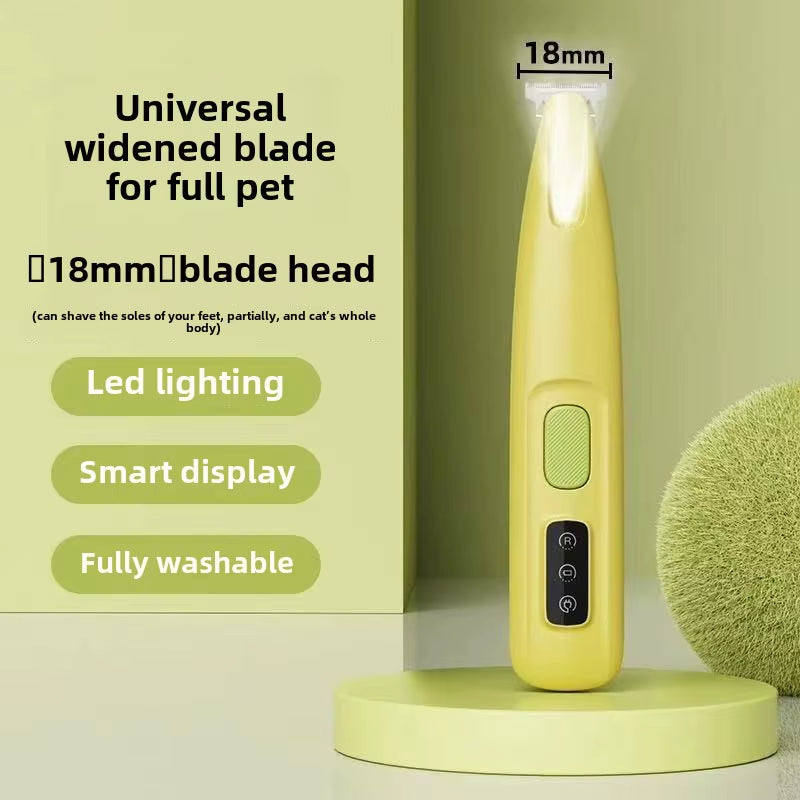 Ultimate Waterproof Dog Paw Trimmer with LED Light - Efficient Grooming Clippers with Smart Display and 18mm Stainless Steel Blade
