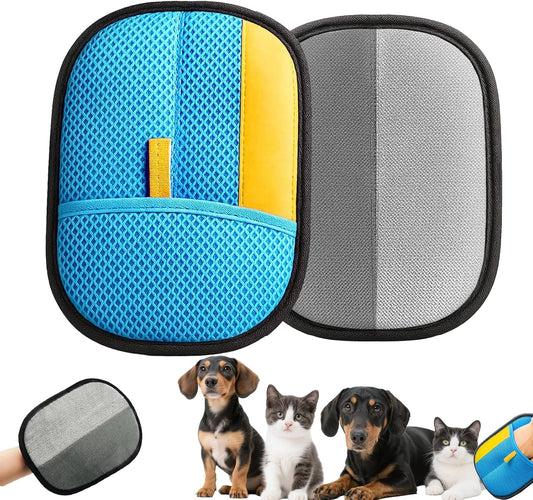 2 Pcs Electrostatic Pet Hair Removal Gloves for Dogs & Cats