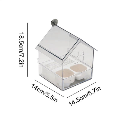 ABS Bird Feeder Prevent Scattering Bird Feeding Bowl Hanging Multifunction Bird Bath Parakeets Bathtub Bird Cage Accessories