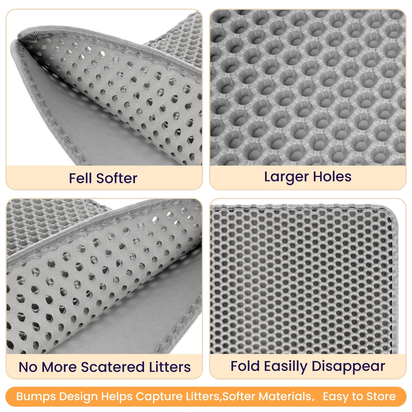 Soft Leakproof EVA Cat Litter Mat, Double-Layer Honeycomb Design Trapper, Easy-Clean Floor Protection Accessory for Cat Litter Boxes #Summervibes #Petlovers