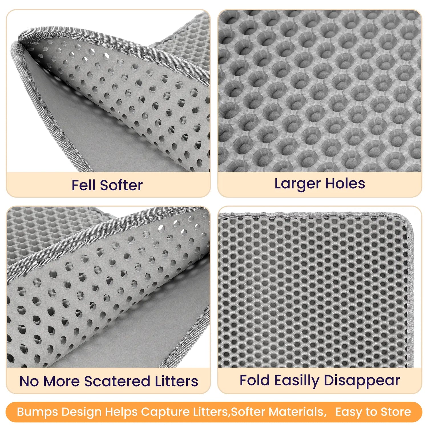 Soft Leakproof EVA Cat Litter Mat, Double-Layer Honeycomb Design Trapper, Easy-Clean Floor Protection Accessory for Cat Litter Boxes #Summervibes #Petlovers