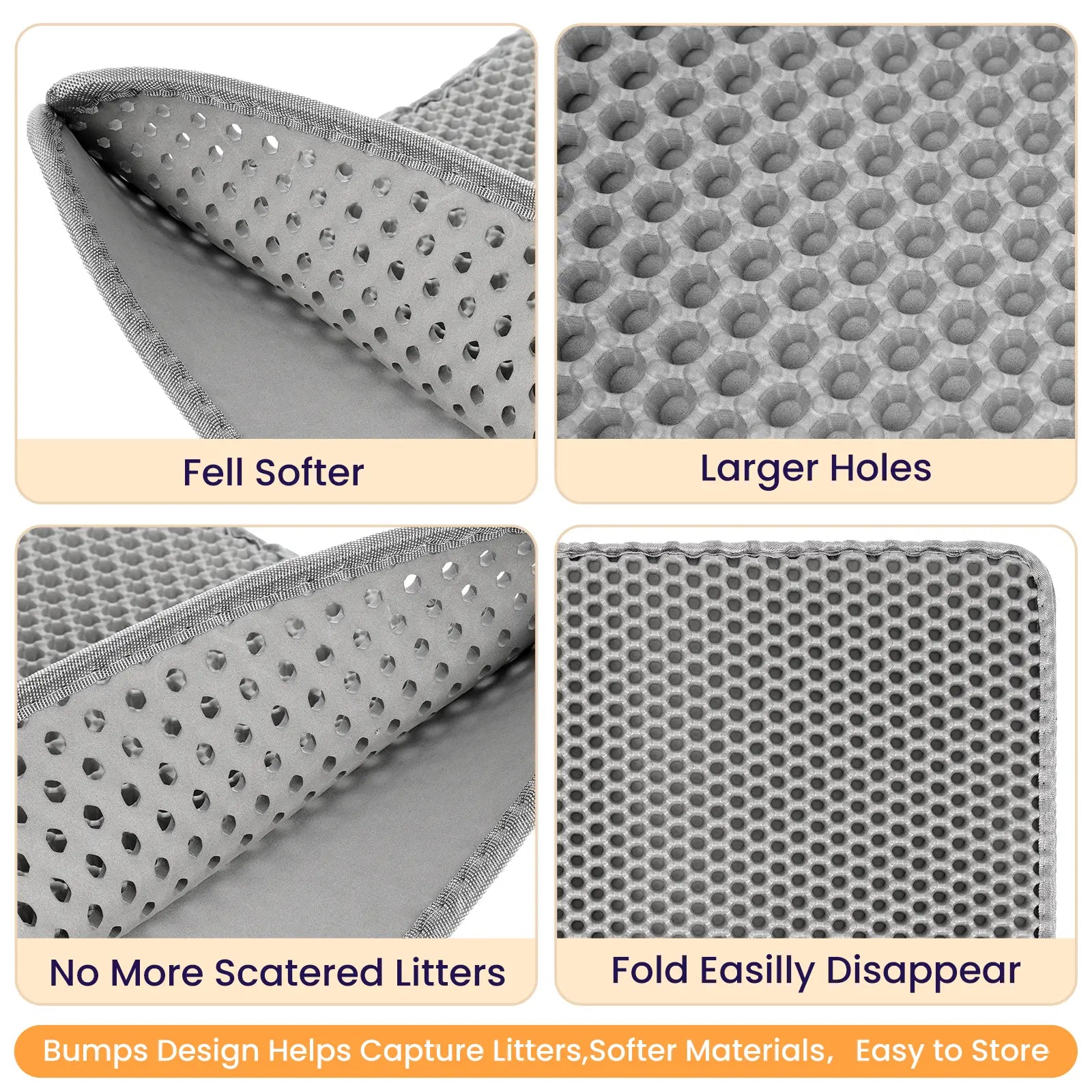 Soft Leakproof EVA Cat Litter Mat, Double-Layer Honeycomb Design Trapper, Easy-Clean Floor Protection Accessory for Cat Litter Boxes #Summervibes #Petlovers