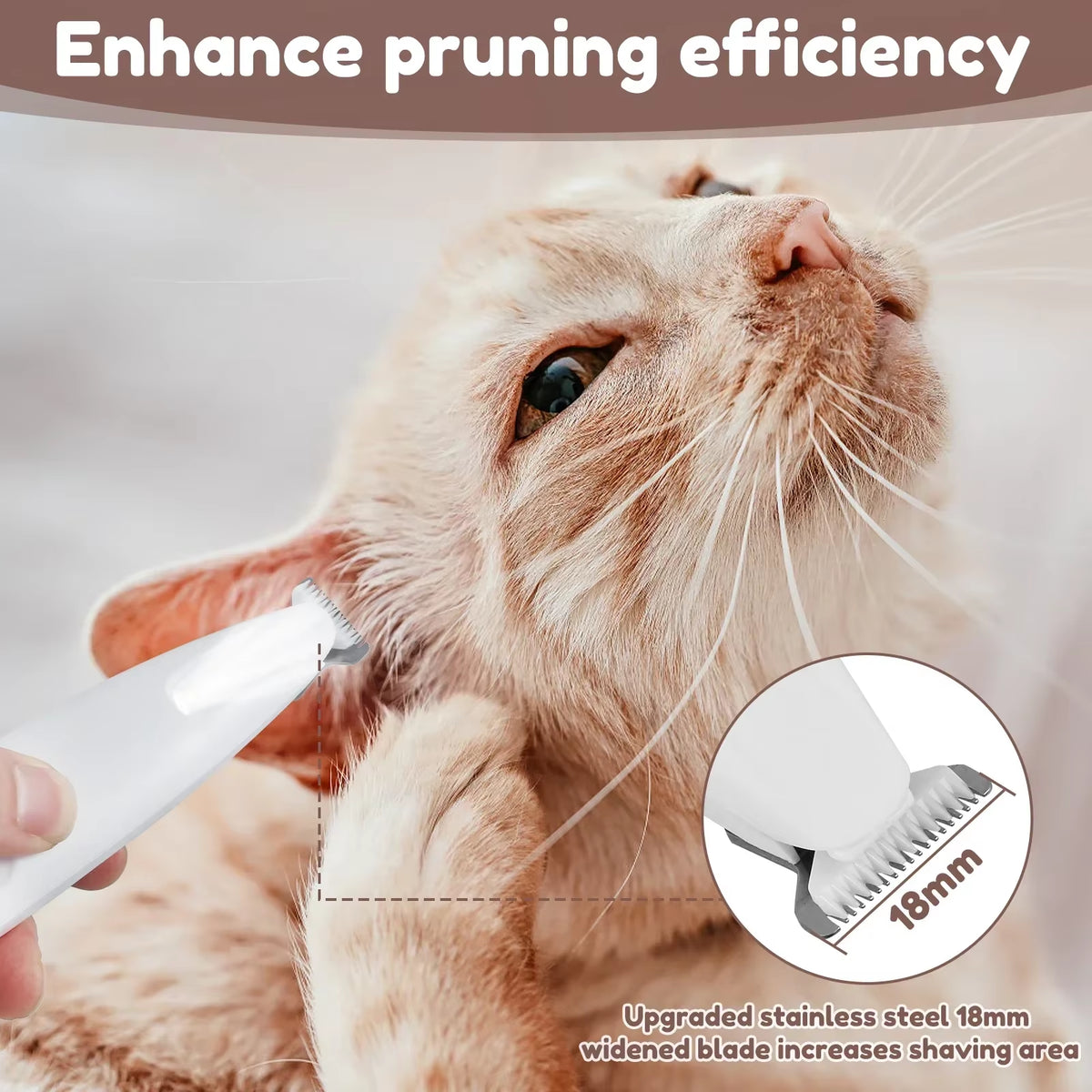 Ultimate Waterproof Dog Paw Trimmer with LED Light - Efficient Grooming Clippers with Smart Display and 18mm Stainless Steel Blade