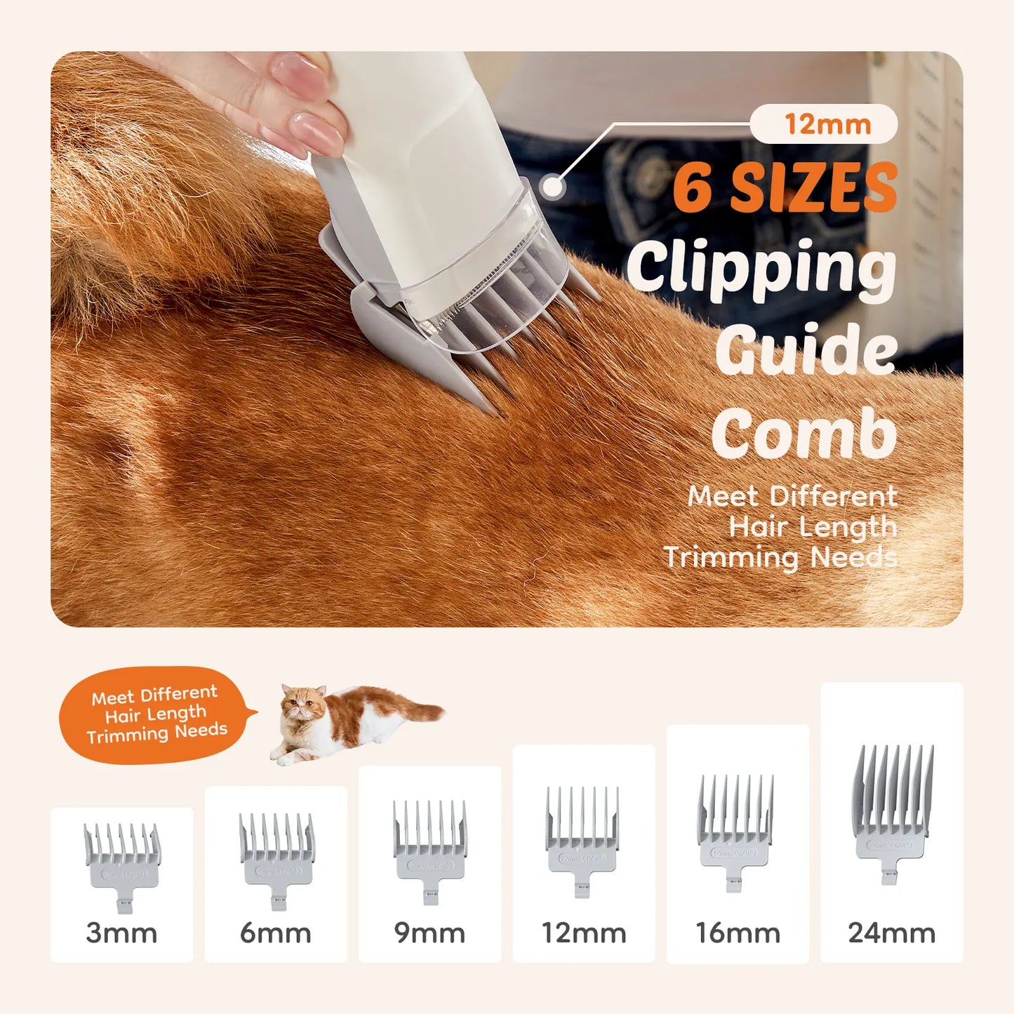 Professional Dog Grooming Clippers Kit with 2.5L Cup, Cordless Clippers, 5 Groomer Tools, 3 Suction Modes, Low Noise Pet Hair Trimmer For, Easy to Clean