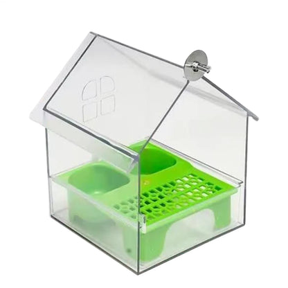 ABS Bird Feeder Prevent Scattering Bird Feeding Bowl Hanging Multifunction Bird Bath Parakeets Bathtub Bird Cage Accessories