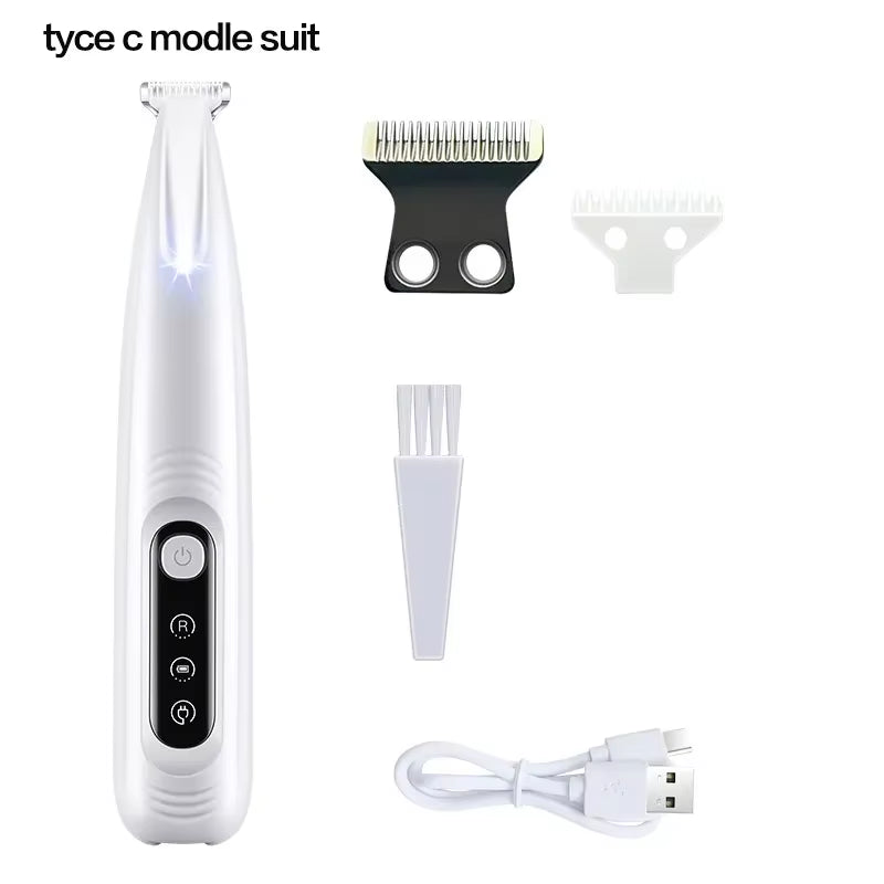 Ultimate Waterproof Dog Paw Trimmer with LED Light - Efficient Grooming Clippers with Smart Display and 18mm Stainless Steel Blade