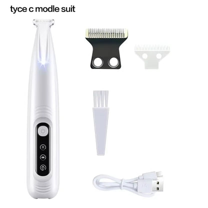 Ultimate Waterproof Dog Paw Trimmer with LED Light - Efficient Grooming Clippers with Smart Display and 18mm Stainless Steel Blade