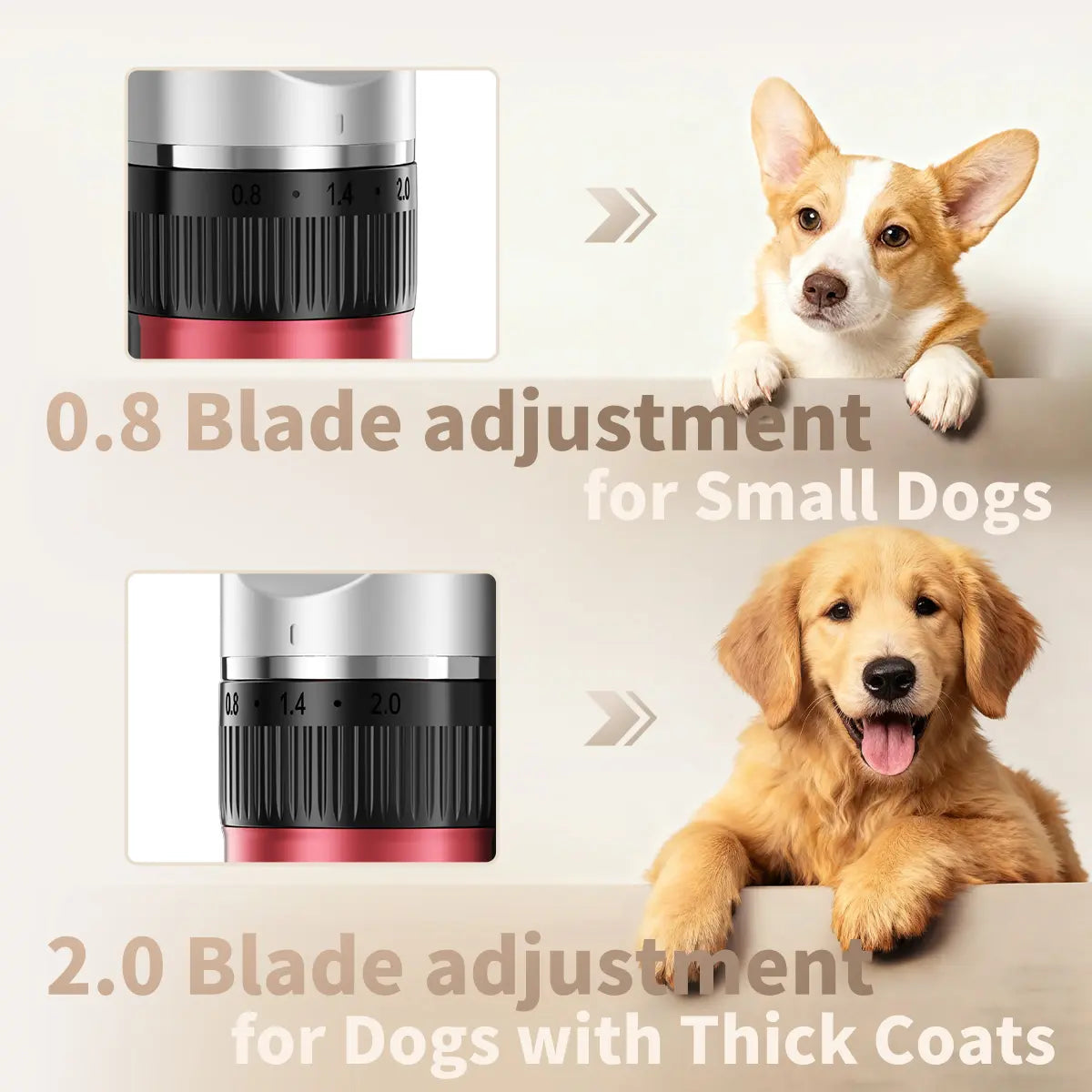 KALHELA Pet Grooming Set, Cordless Pet Scissors for Pet Grooming, Pet Hair Trimmer for Grooming, Ceramic Blade, 4 Guide Combs, Rechargeable Cat & Pet Trimmer