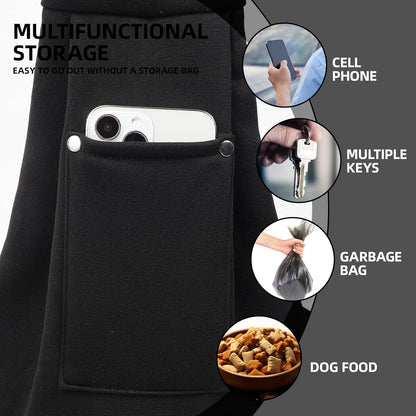 Dog Carrier Sling - Reversible Puppy Carrier Purse with Storage Pocket, Hand-Free Dog Sling Carrier for Carry Small Dogs and Cats, Travel Safety Harness, Dog and Cat Harness
