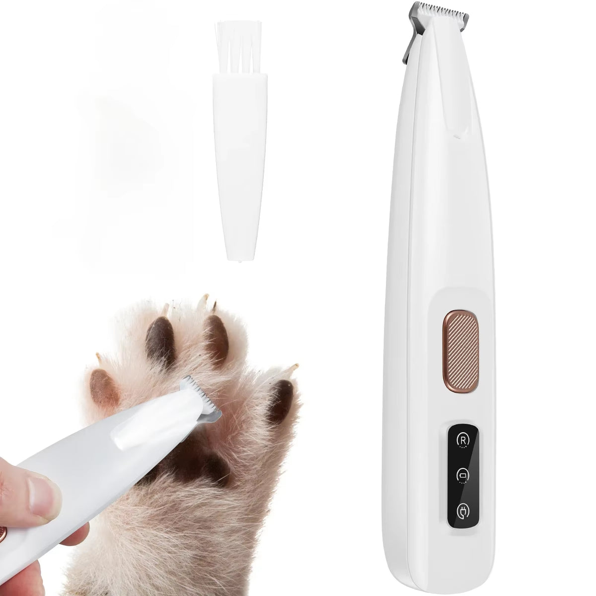 Ultimate Waterproof Dog Paw Trimmer with LED Light - Efficient Grooming Clippers with Smart Display and 18mm Stainless Steel Blade