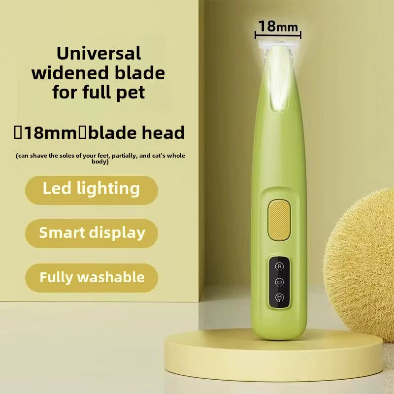 Ultimate Waterproof Dog Paw Trimmer with LED Light - Efficient Grooming Clippers with Smart Display and 18mm Stainless Steel Blade